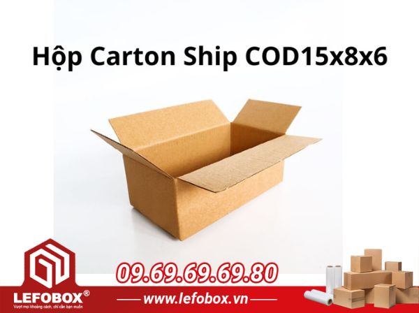 Hộp carton Ship COD 15x8x6 tại LEFOBOX đang được khách hàng quận 11 thường xuyên mua và sử dụng