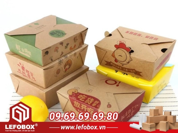 In hộp giấy đựng thức ăn