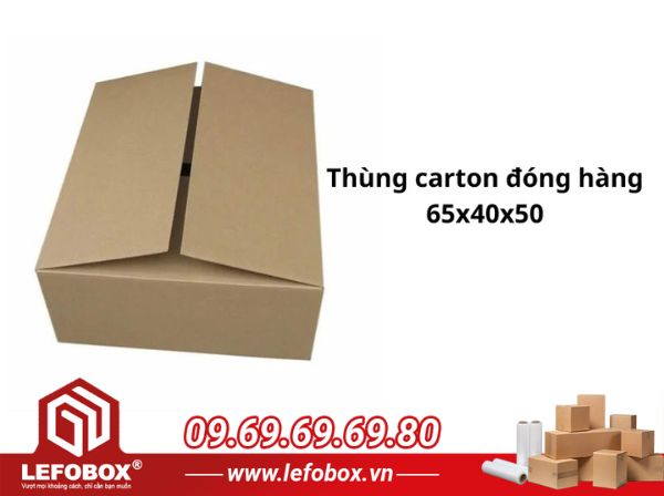 Thùng carton đóng hàng 65x40x50 với chất giấy dày dặn, bền, đẹp tại LEFOBOX