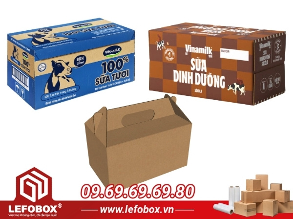 Các kiểu dáng thùng carton đựng sữa phổ biến