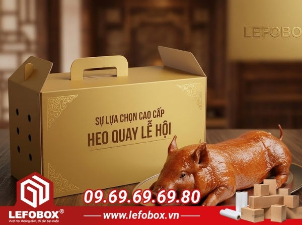 Các kiểu thùng carton đựng heo quay phổ biến