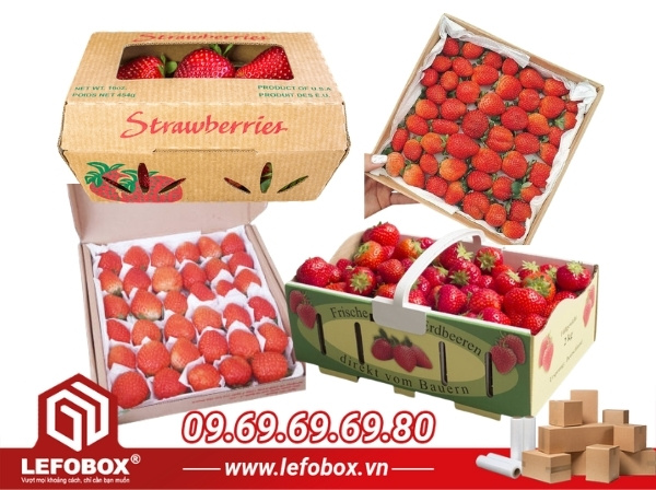 Các mẫu hộp carton đựng dâu tây