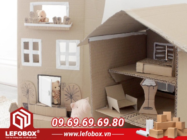 Cách làm nhà búp bê đồ chơi bằng bìa carton