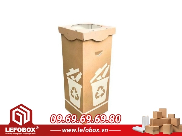 Làm thùng rác tái chế từ bìa carton