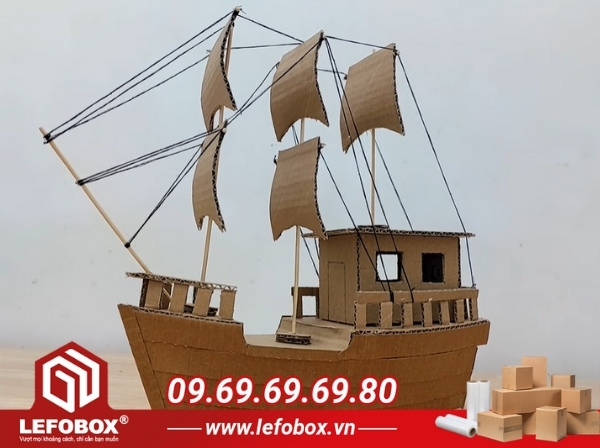 Cách làm thuyền buồm bằng bìa cứng cho bé