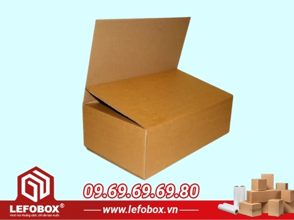 Tính diện tích thùng carton nắp chồm
