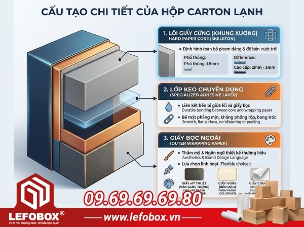 Cấu tạo của hộp carton lạnh chi tiết