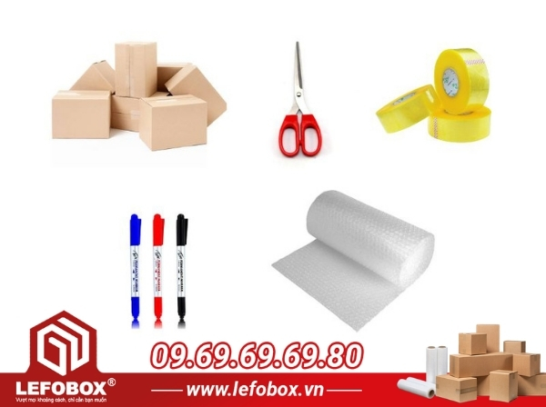 Chuẩn bị đầy đủ vật dụng đóng gói