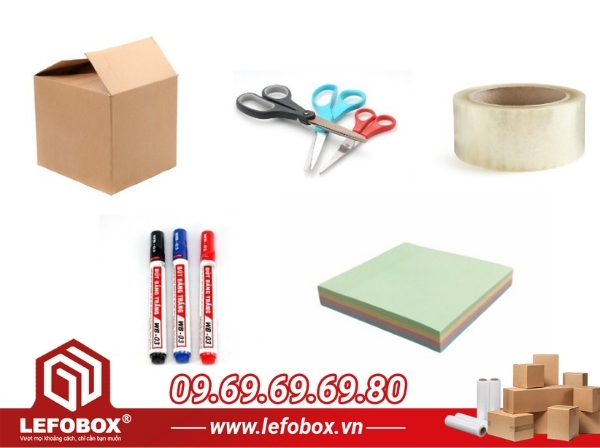 Chuẩn bị đầy đủ vật liệu đóng gói