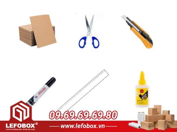 Chuẩn bị vật liệu làm hộp giấy
