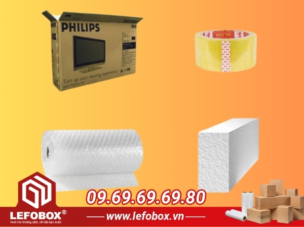 Chuẩn bị vật liệu đóng gói tivi