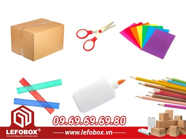 Chuẩn bị vật liệu làm lều cho bé bằng thùng carton
