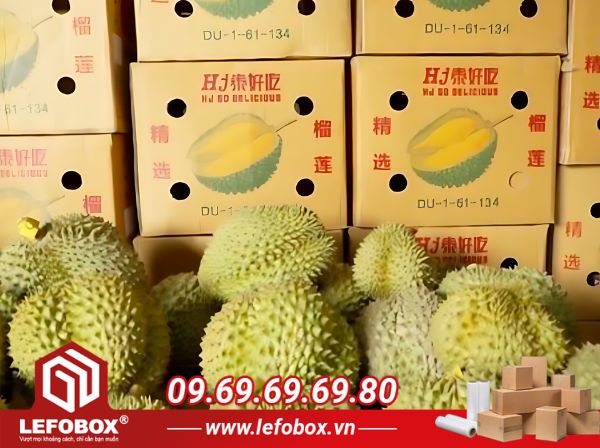 công dụng của thùng carton đựng sầu riêng