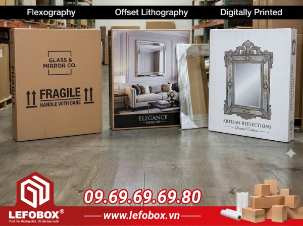 công nghệ in thùng carton đựng gương