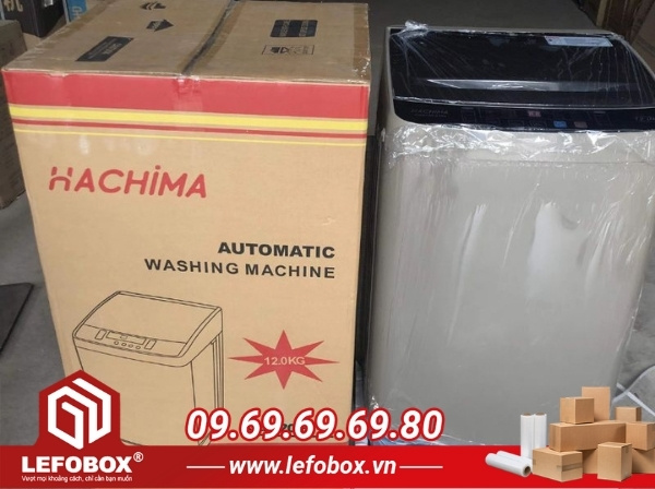 Đóng gói máy giặt vào thùng carton