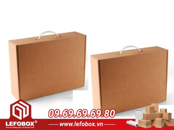 Hộp carton dẹt có tay cầm