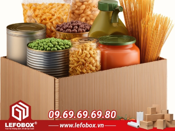 Thùng carton đóng hàng lazada đựng thực phẩm
