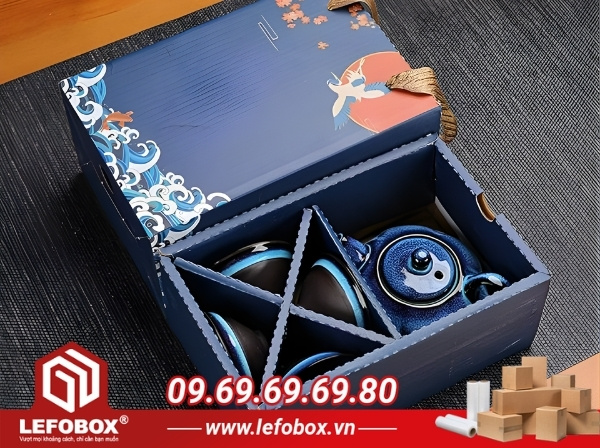 Hộp carton đựng bộ ấm chén