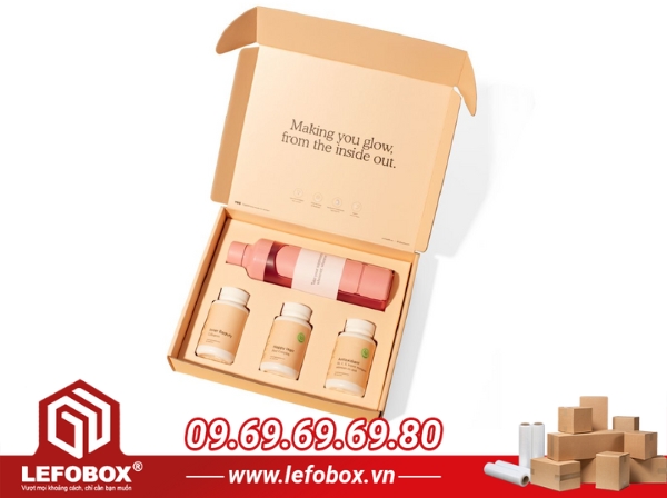 Hộp carton gấp, nắp đậy đựng mỹ phẩm