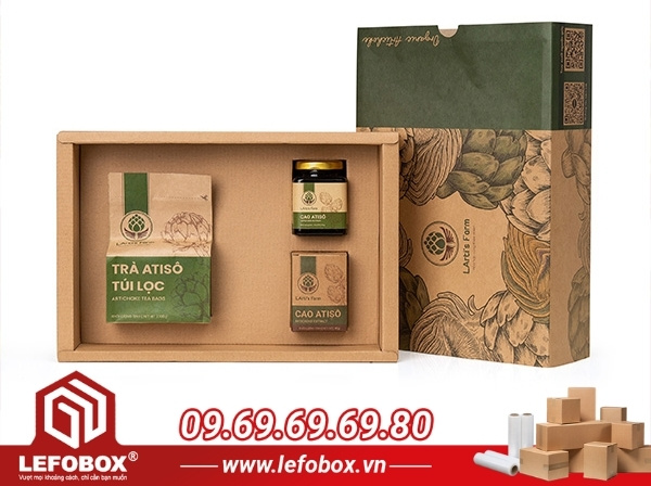 Hộp carton đựng trà làm quà tặng doanh nghiệp