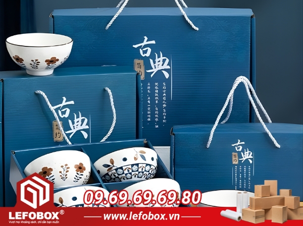 hộp đựng chén quai xách