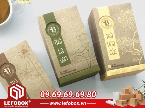 Hộp carton đựng trà kích thước nhỏ