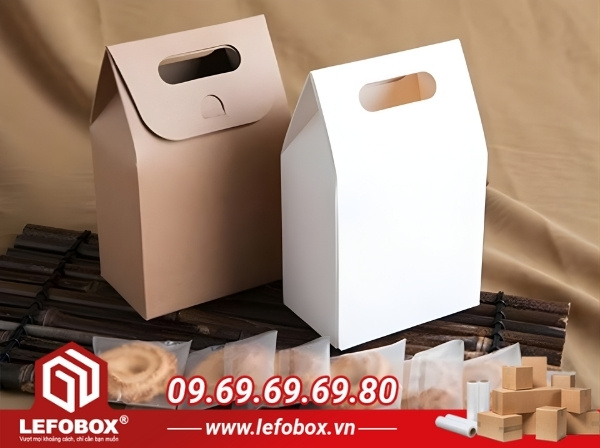 Hộp giấy kraft có quai xách
