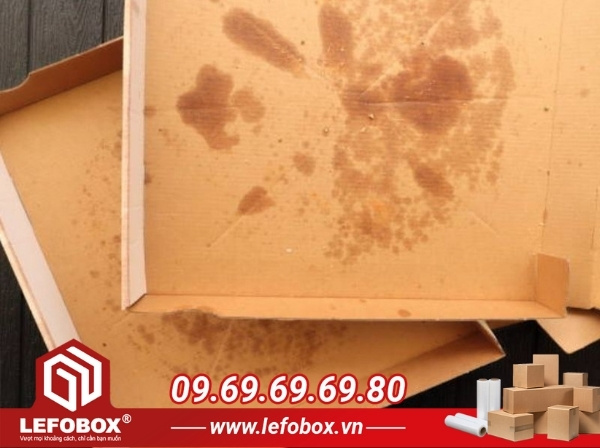 Không nên mua thùng carton bị ẩm rách