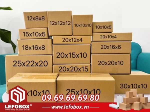 Kích thước của hộp carton đóng hàng shoppee