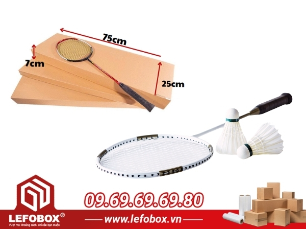 Kích thước phổ biến của hộp carton đựng vợt cầu lông