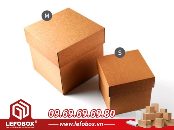 Kích thước phổ biến của thùng carton nắp rời