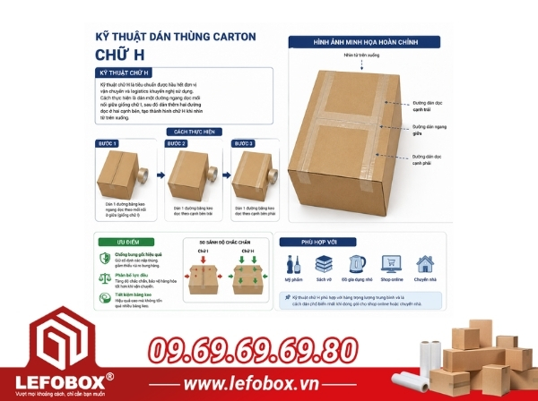 Kỹ thuật dán thùng carton chữ H