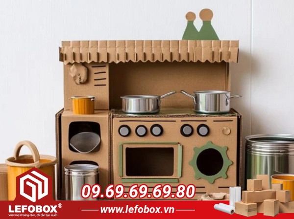 Làm bếp mini từ bìa carton