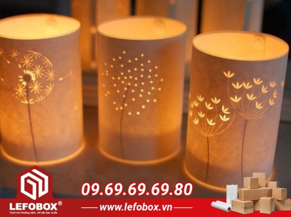 Làm đèn trung thu trụ tròn bằng giấy