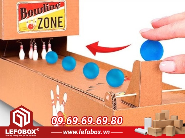 Làm đồ chơi bowling bằng giấy carton