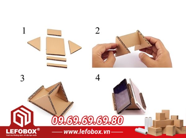 Làm giá đỡ điện thoại bằng bài carton