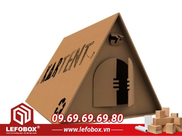 Mẫu lều tam giác bằng thùng carton