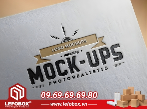 maket thiết kế logo trên các chất liệu khác nhau