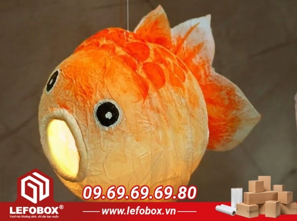 Mẫu đèn cá chép trung thu làm bằng giấy