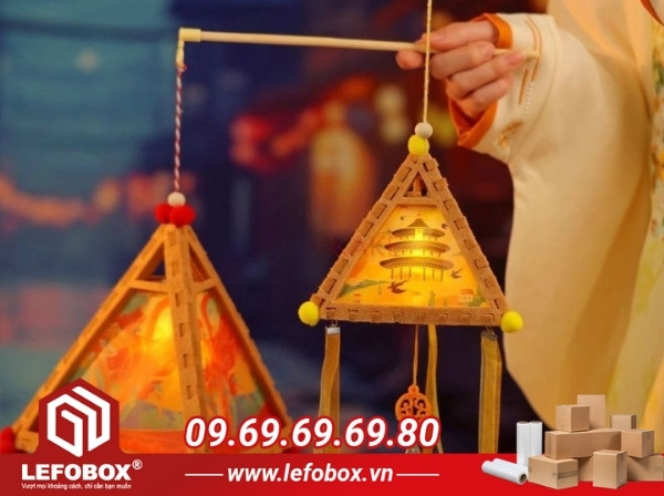 Mẫu đèn trung thu hình khối chóp
