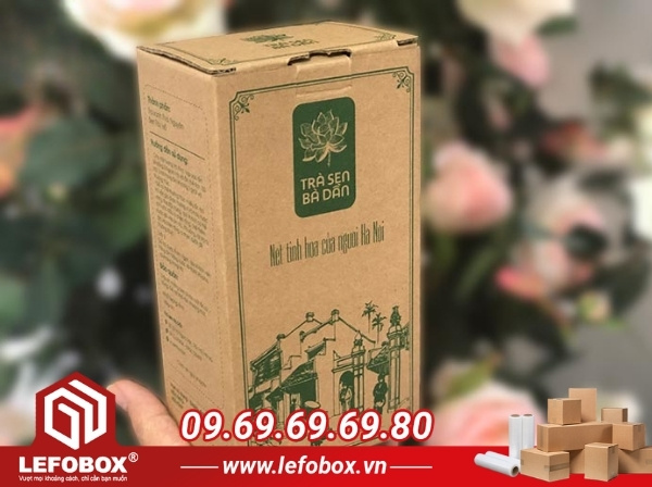 Mẫu hộp carton đựng trà đơn giản