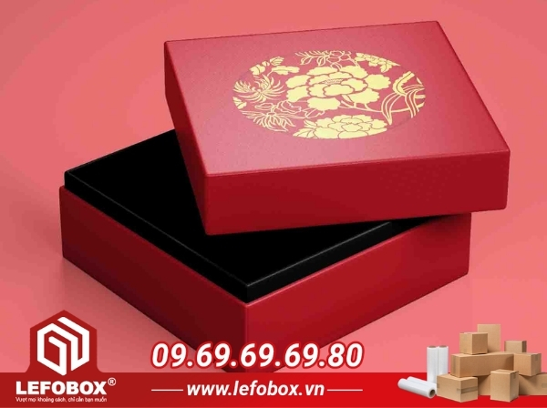 Mẫu hộp carton đựng trang sức màu đỏ