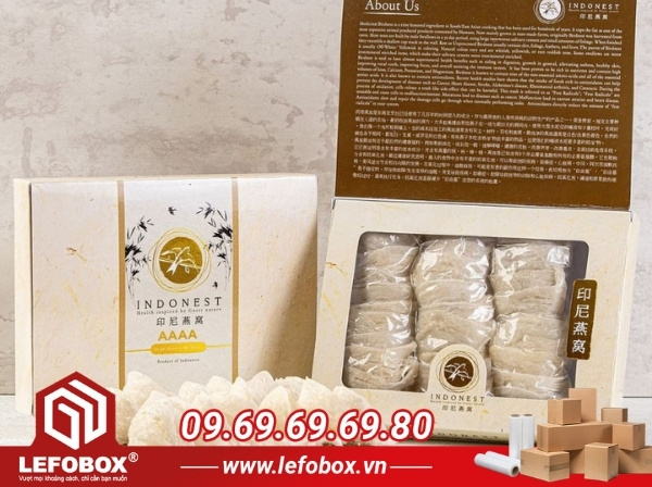 Mẫu hộp carton đựng yến sào có mica