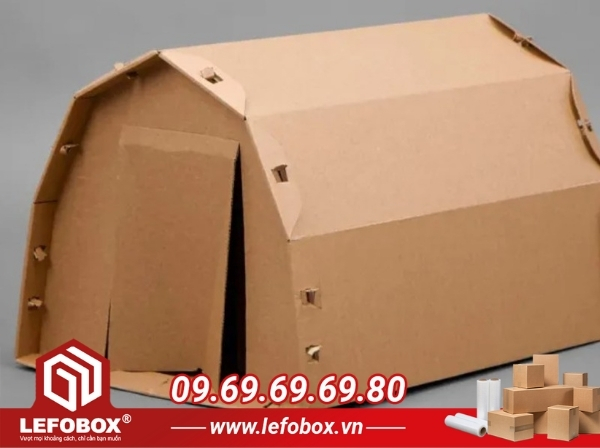 Mẫu lều bằng giấy carton không cần keo dán