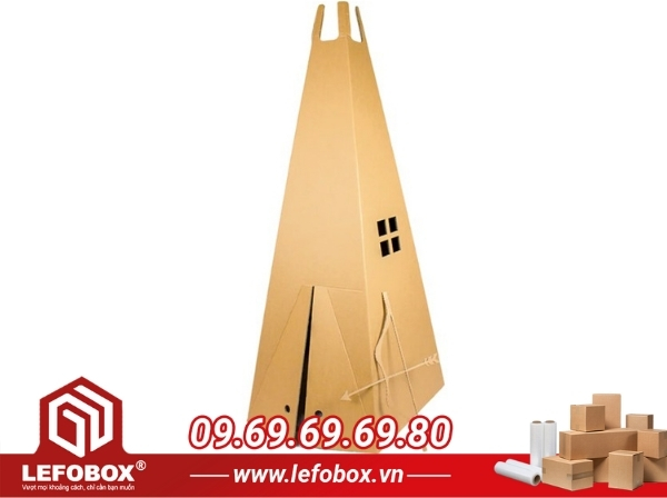 Mẫu lều hình chóp cho bé bằng thùng carton