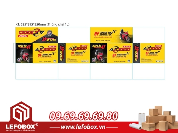 Mẫu thiết kế hộp giấy đựng dầu nhớt
