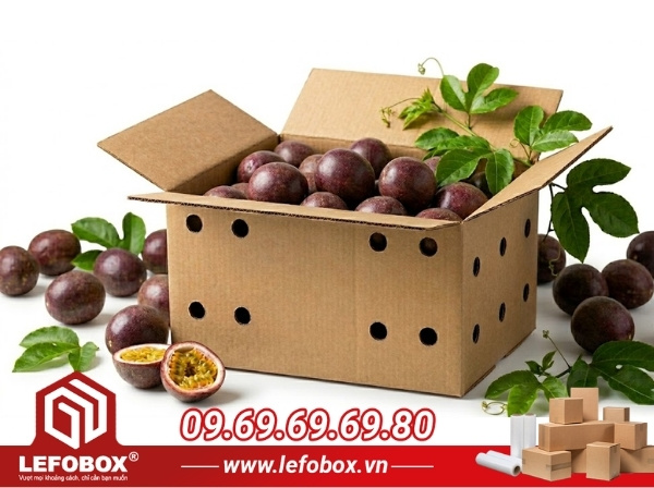 Mẫu thùng carton đựng chanh dây đơn giản không in