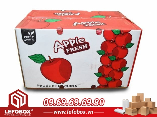 Mẫu thùng carton đựng táo xuất khẩu Trung Quốc