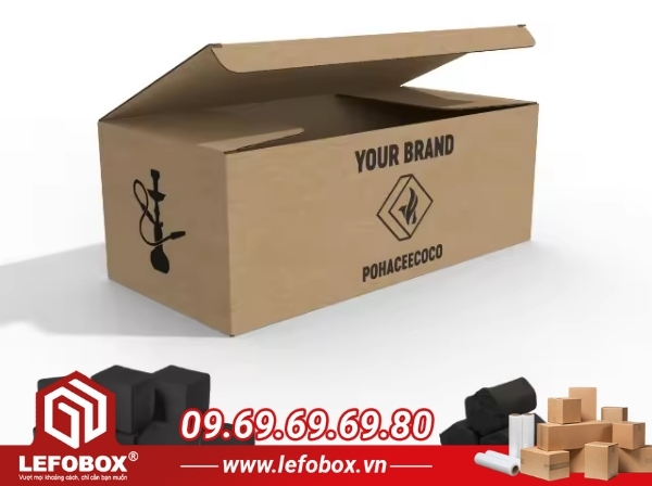 Mẫu thùng carton đựng than đơn giản