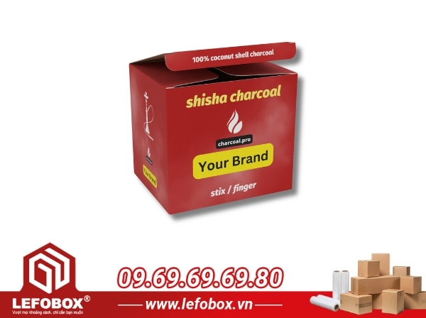 Mẫu thùng carton đựng than in offset